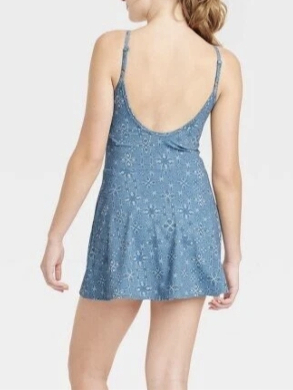 JoyLab Faux-Denim Romper #0220 - Picture 3 of 14